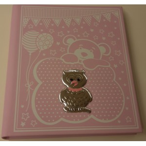 Album gufo rosa scarpette celeste argento